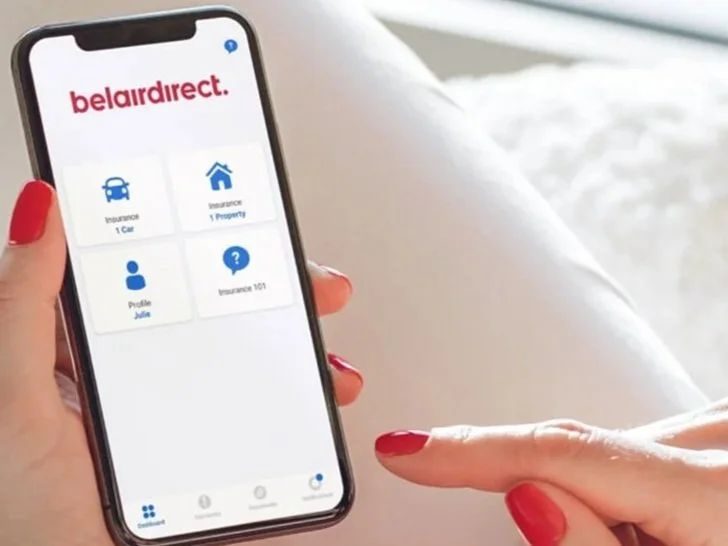 belairdirect app on a phone