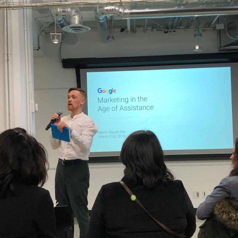 Marie-Claude Elie of Google presenting on marketing in the age of assistance