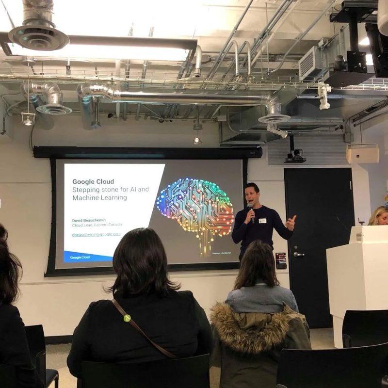 David Beauchemin of Google Cloud presenting on AI and machine learning