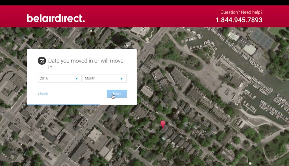 Wireframe of the redesigned 15-question home insurance quote flow