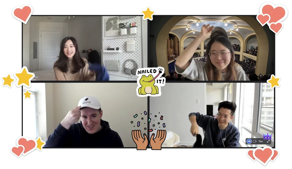 The team celebrating a graduation ceremony for the first ALTE learning cohort over a video call